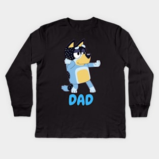 DANCING BLUEY DAD Kids Long Sleeve T-Shirt